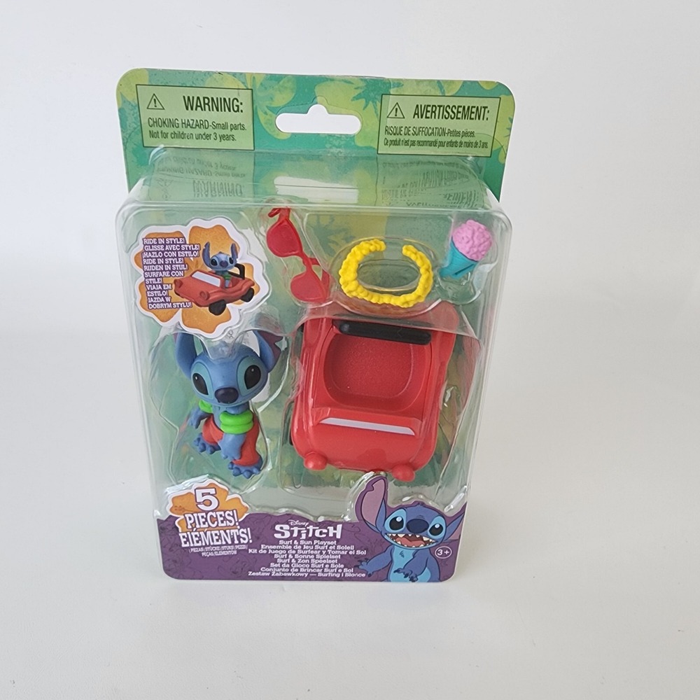 DISNEY LILO & STITCH PLAYSET‎ SURF & SUN NEW 5 PIECES NEW IN BOX